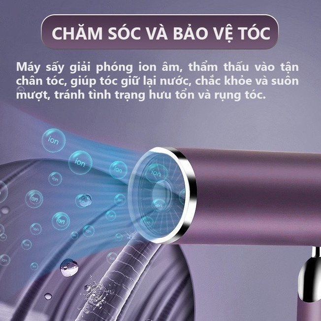 Máy sấy tóc tạo kiểu SeeMee công nghệ Ion âm giúp hạn chế hư tổn tóc - Hàng Chính Hãng