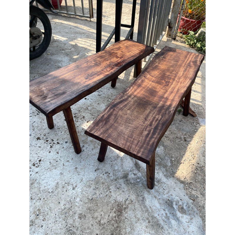 Ghế Băng Mặt Rộng 25-30cm Dáng Mặt Cắt Thân Cây Màu Nâu Đậm