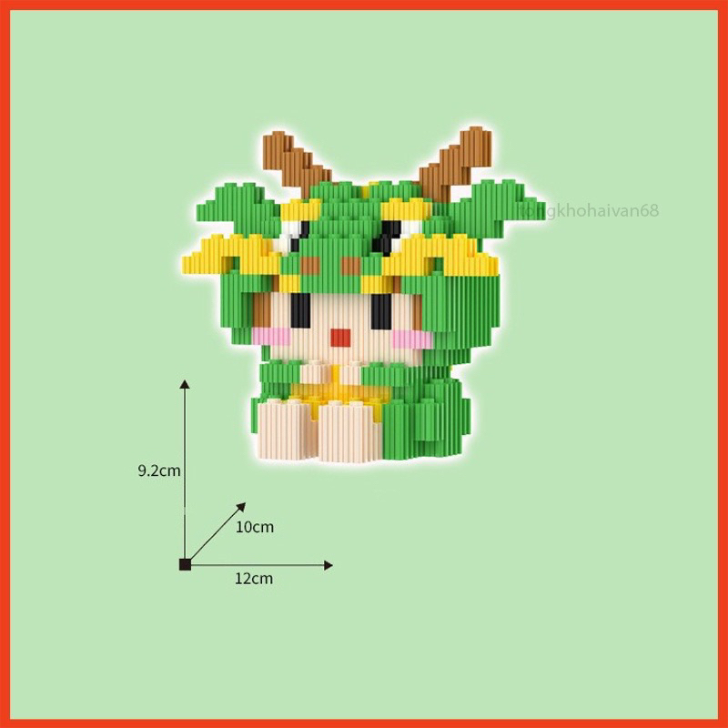 Mô hình lắp ráp 12 con giáp, lego xếp hình 3D