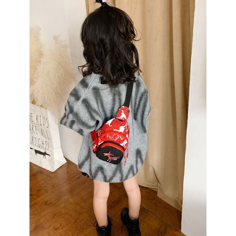 Túi Đeo Chéo In Họa Tiết Khủng Long Hoạt Hình Đáng Yêu Cho Mẹ Và Bé H.B