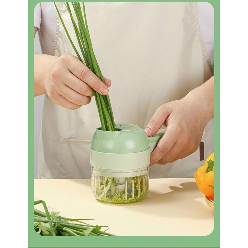 Máy Xay Cắt Lát Tỏi Ớt Rau Củ Thực Phẩm Đa Năng Mini Cầm Tay Thái Lát , Máy Thái Rau Củ