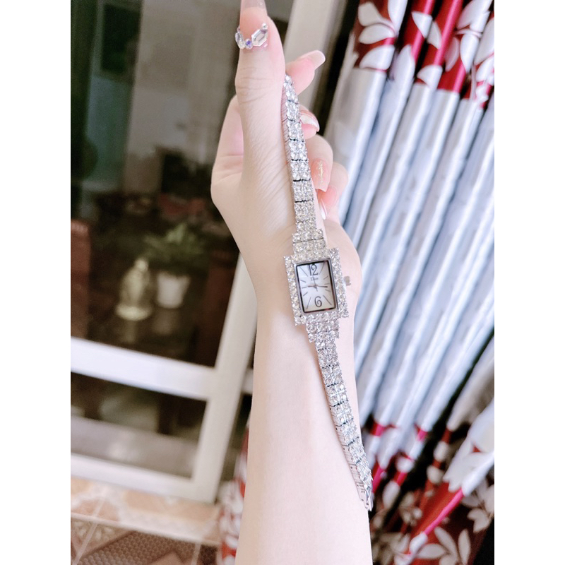 Đồng Hồ Nữ Dây Đá Mặt Vuông _Hongtaywatch