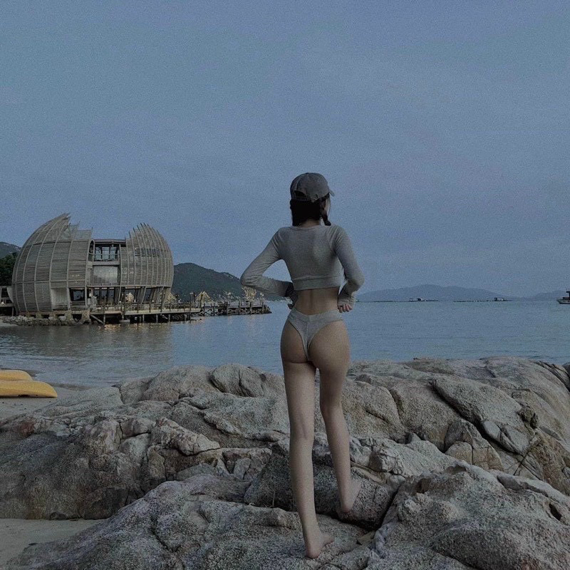 Set bikini tay dài đi biển-Komistore