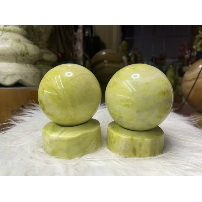Bi đá spentine phong thủy đk 10 cm