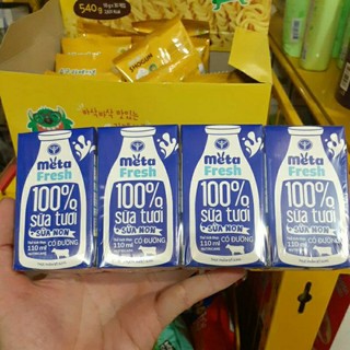 Vỉ sữa tươi tăng cường miễn dịch Meta Fresh 4 hộp x 110ml