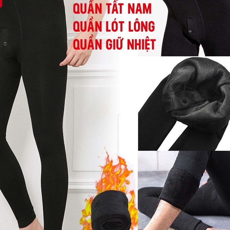 Quần Legging Lót Lông NAM Siêu Co Giản Dày Dặn Chống Xù Giữ Nhiệt Tốt