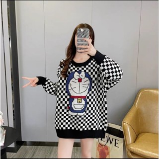 áo len hàn kẻ caro, áo len hàn phom to thụng hàng dệt sợi 13 mũi kim dày sụ