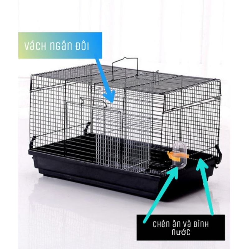 Lồng 47x30x30 NGĂN ĐÔI có phụ kiện nuôi Hamster, sóc, thỏ, bọ, nhím