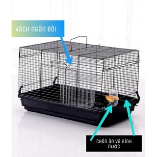 Lồng 47x30x30 NGĂN ĐÔI có phụ kiện nuôi Hamster, sóc, thỏ, bọ, nhím