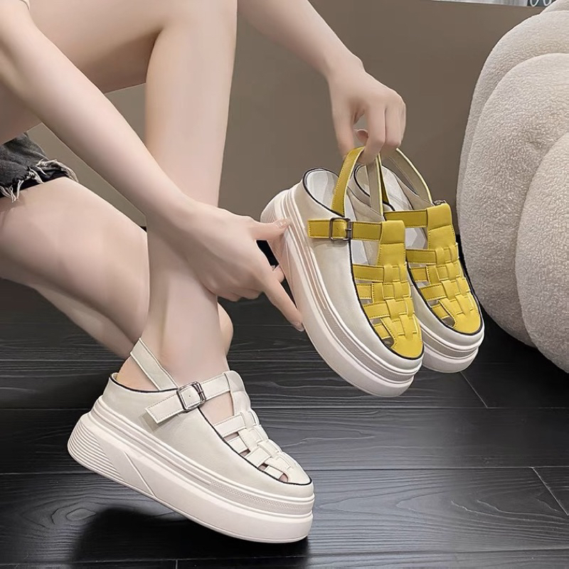 Giày thể thao hở gót, giày bít mũi nữ đế 7.5cm⚡️And Store⚡️