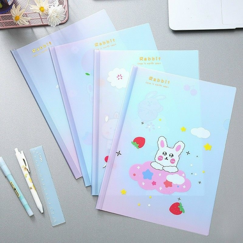 Kẹp Tài Liệu A4 Bìa File Nút Rút Gáy Hình Hoạt Hình Ngẫu Nhiên