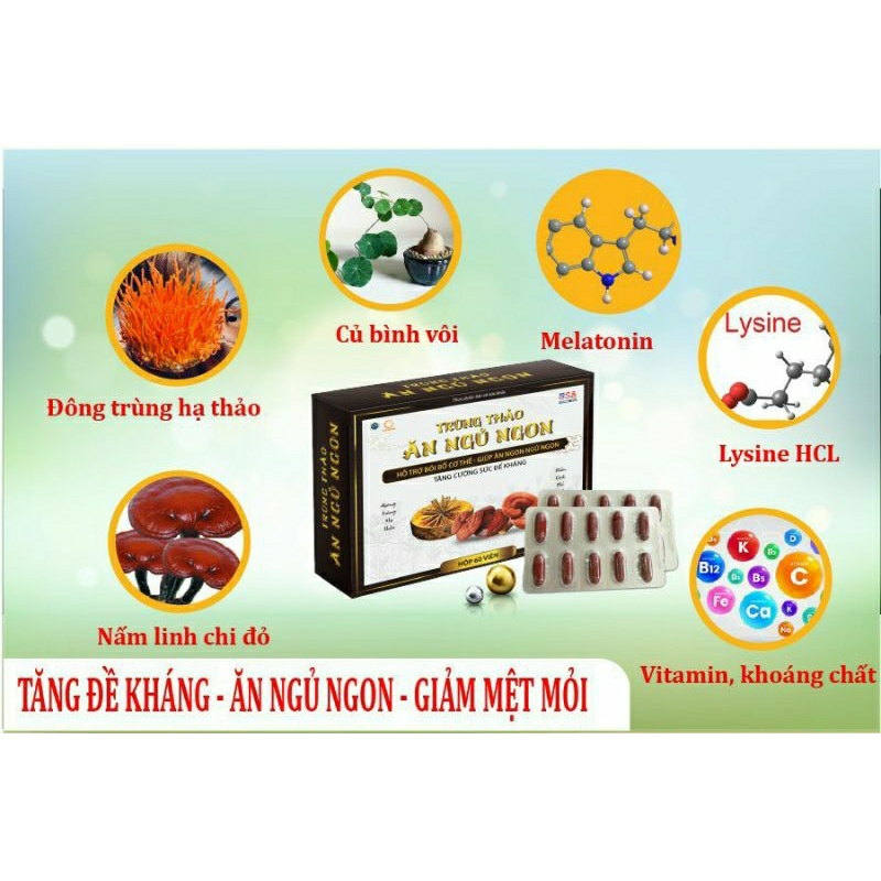 (CHÍNH HÃNG) VIÊN TRÙNG THẢO ĂN NGỦ NGON(ăn được ngủ được)