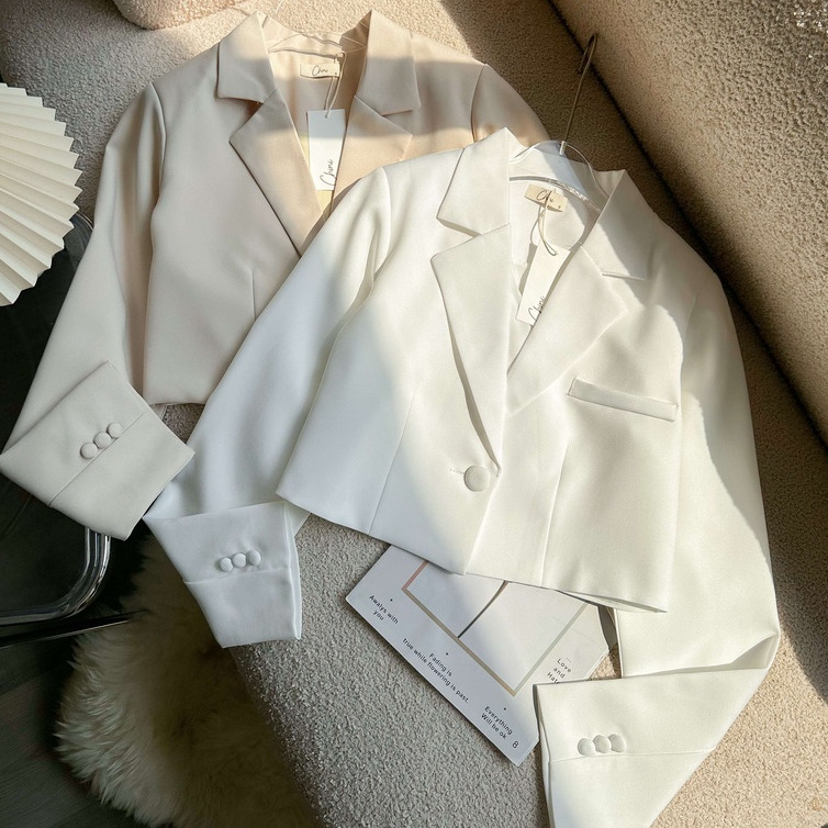 Áo Blazer croptop chất carolan có độn vai 3 màu A49 Four Studio