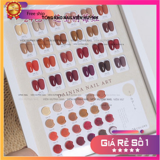 Set sơn DAININA chính hãng 24 màu - tặng kèm base top và bảng màu , tông socola