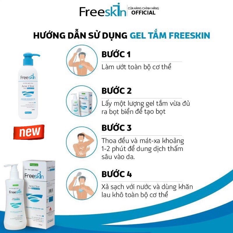 Xịt mụn lưng Freeskin giảm mụn sưng,Novopharm