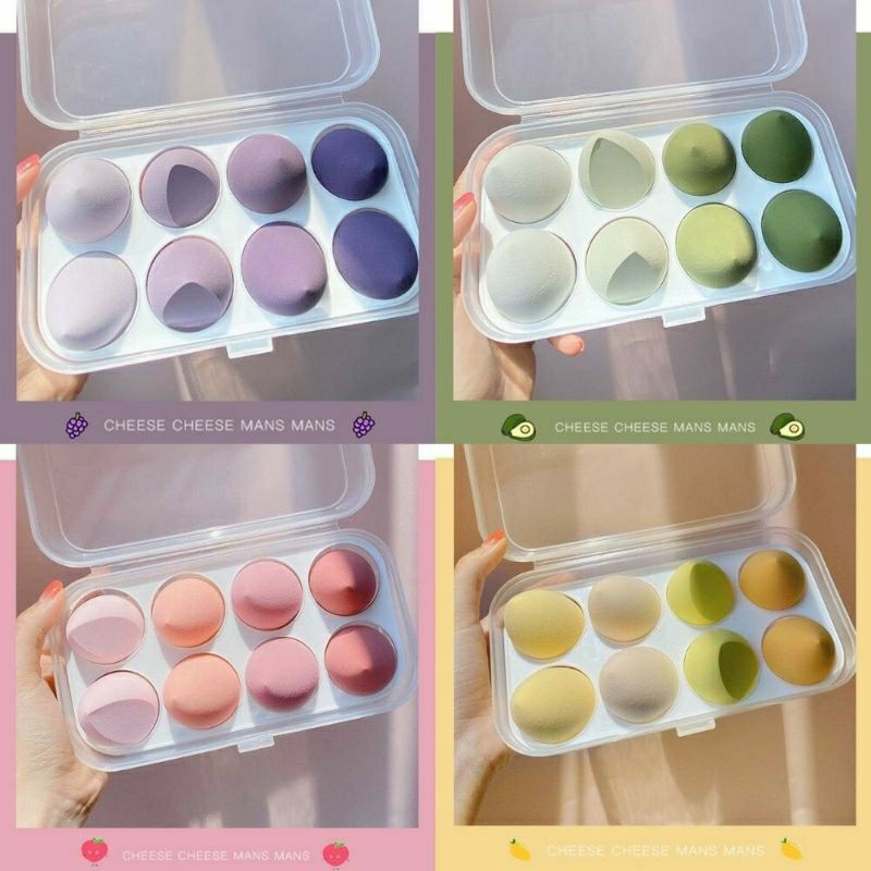 Set 4/ 8 Mút Trang Điểm Hình Quả Trứng Nhiều Màu Sắc