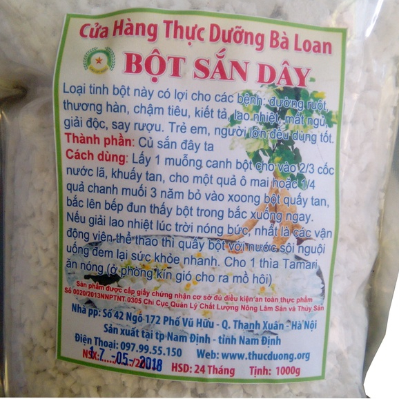 Bột sắn dây nguyên chất Thực Dưỡng Bà Loan 1kg