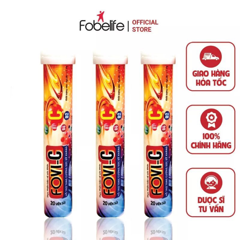 Viên sủi Fovi-C - Bổ sung đến 500mg Vitamin C - GIÁ GỐC 45K
