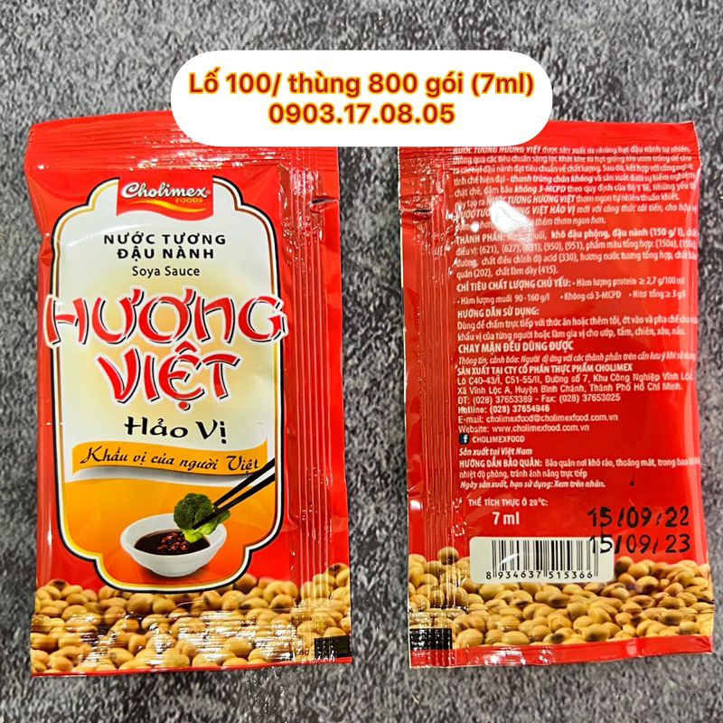Set du lịch 30 gói 10 tương ớt - 10 tương cà - 10 nước tương