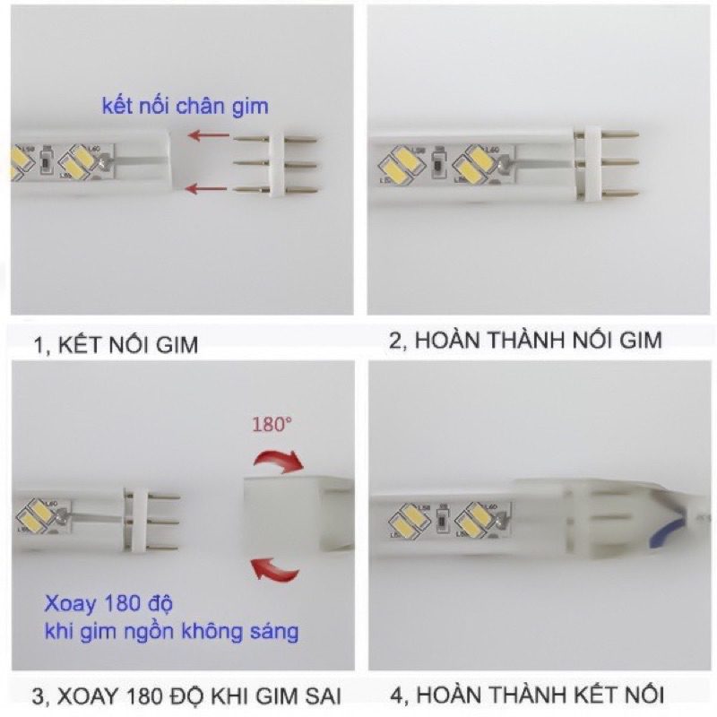 Dây led đổi 3 màu trang trí nội thất Trắng/Vàng/Trung tính - Vàng/Xanh dương/Tím