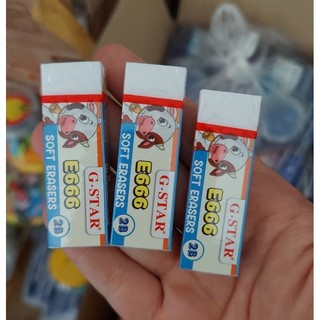 5 gôm bút chì gstar e666 ⚡ cực đẹp ⚡ tẩy chì màu đen hoặc trắng, dẻo dai, sạch sẽ, không làm rách giấy