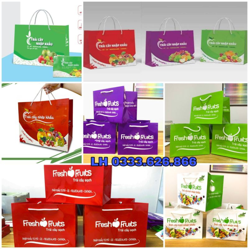 Khay Túi Giấy Đựng Giỏ Trái Cây Loại 1kg, 3kg, 5kg