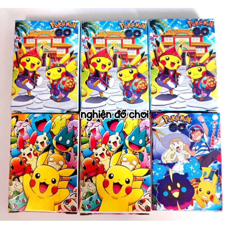 1 gói 6 thẻ bài mini 3.3x 5cm. Bài Pokemon.