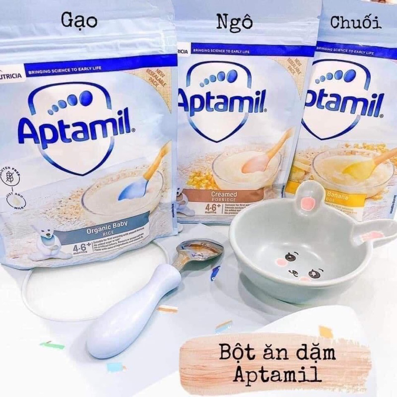 Bột Ăn Dặm Aptamil Anh Tháng Vị Gạo Sữa- Chuối- Ngô Cho Bé Từ 4-6 Tháng