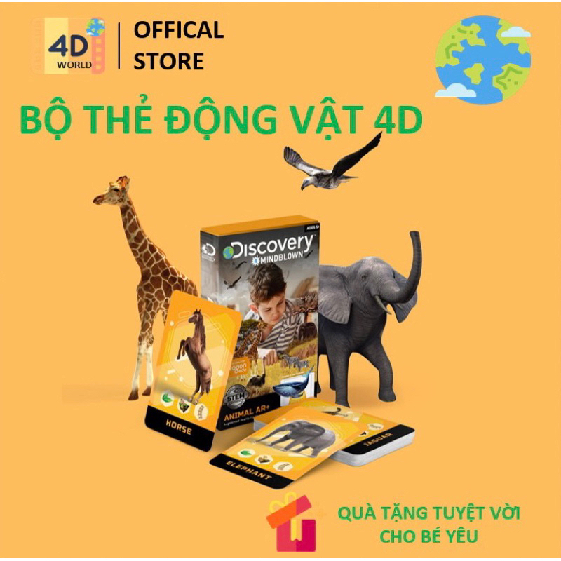 BỘ THẺ ĐỘNG VẬT ANIMAL 4D+ GLENN DOMAN THÔNG MINH SIÊU HẤP DẪN