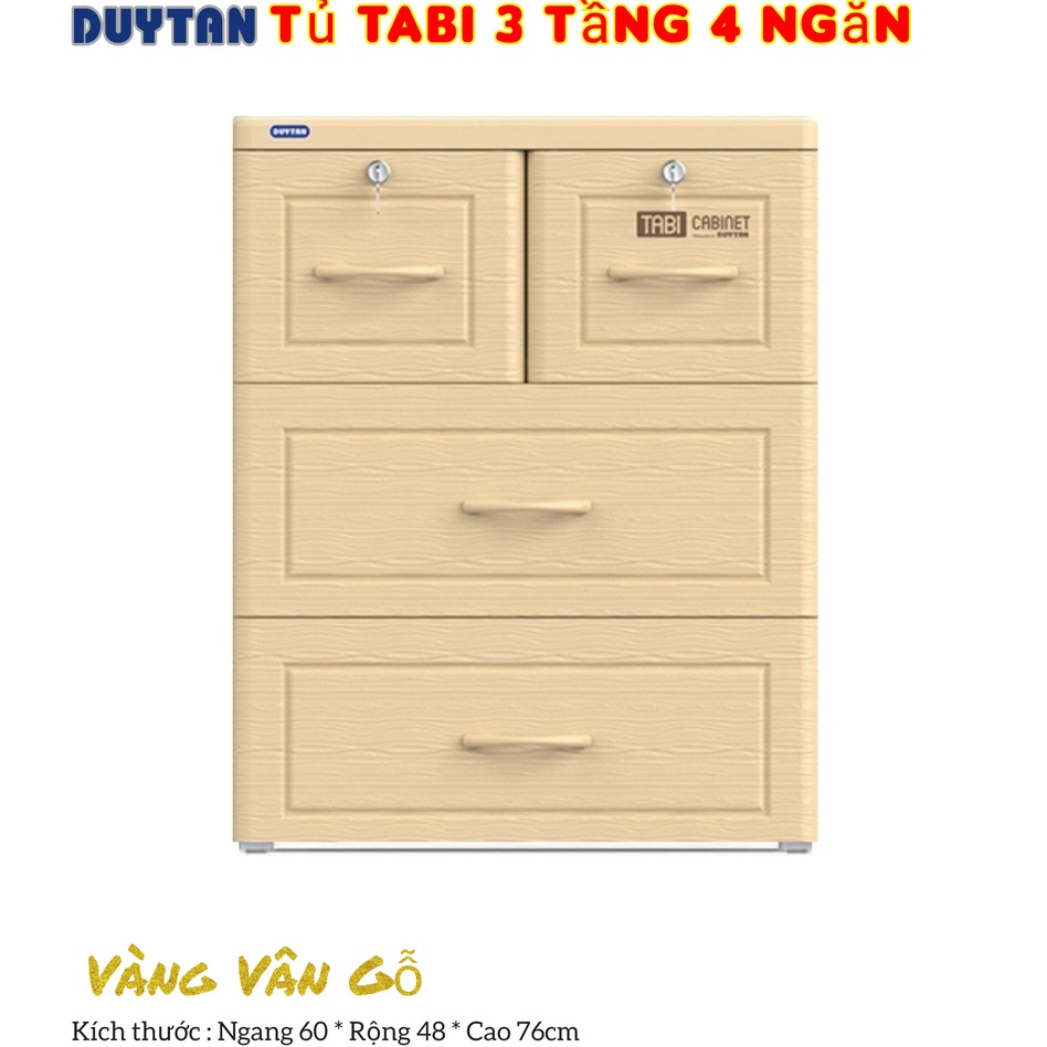 ☎️ Giao Hàng TP.HCM ☎️ Tủ nhựa duy tân Tabi 3 Tầng- 4 Ngăn Vân Gỗ Cao Cấp