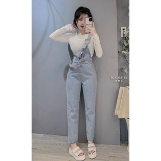 Yếm jean có dây rút eo form dài!