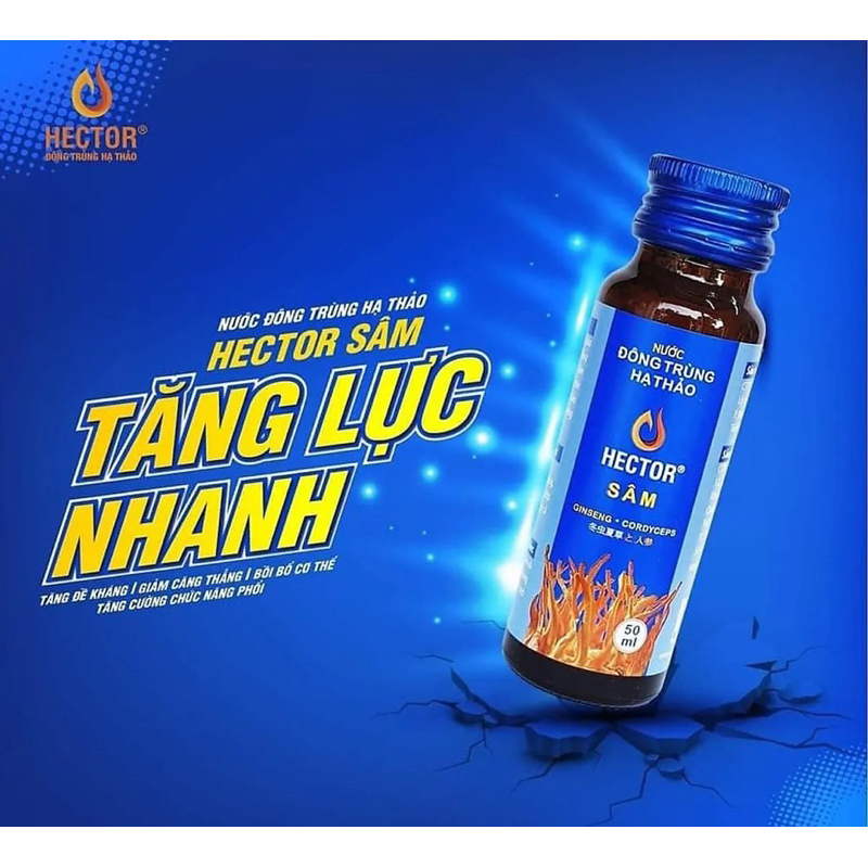 Đông trùng hạ thảo HECTOR Sâm bồi bổ sức khỏe collagen nước (Hộp 10 chai)