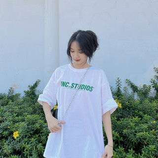 Áo thun tay lỡ form rộng DEUNCOOL Basic Tee Drop 1.0 - Màu Trắng - In UNC.STUDIOS