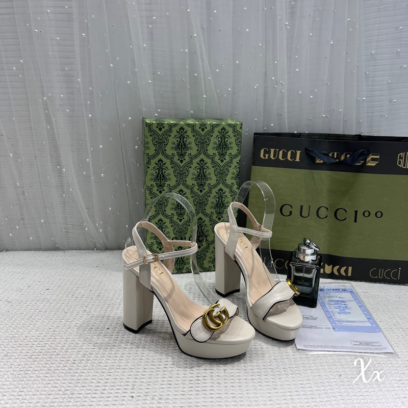 Sandal cao gót gucci đế đúp gót trụ