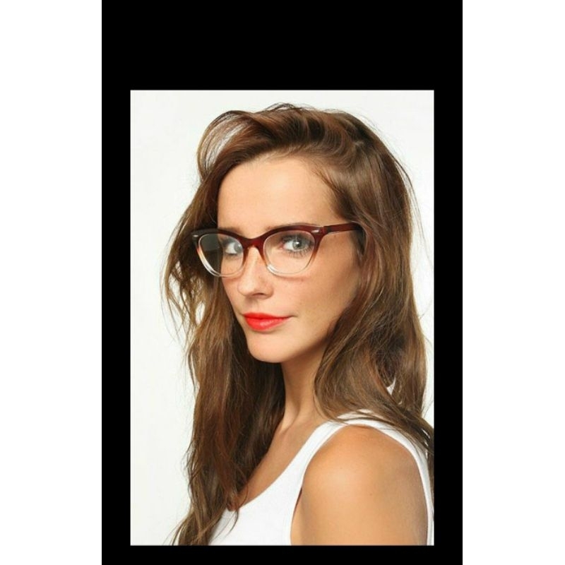 Kính gọng cận màu trà phối nâu tây siêu đẹp