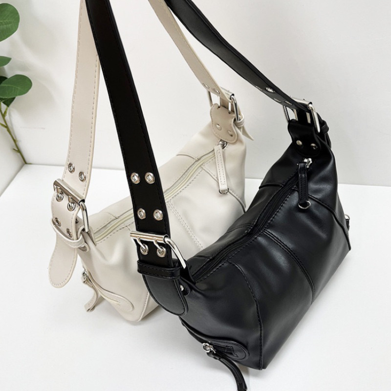 TÚI DA KẸP NÁCH -  THỜI TRANG TRENDY - PHONG CÁCH Y2K - TRẮNG & ĐEN
