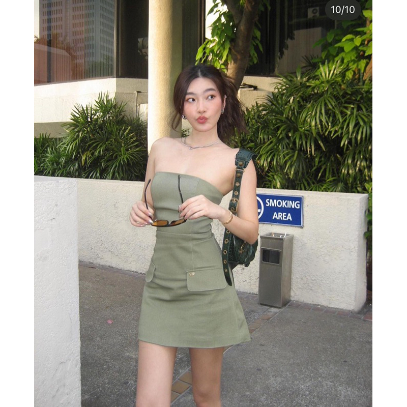 Đầm ống thắt dây lưng #1076