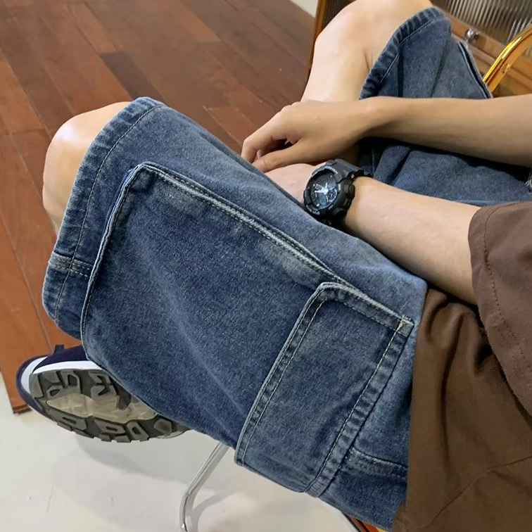 Quần short nam, quần đùi nam jean big size chất denim có túi hộp thời trang Ulzzang Hàn Quốc