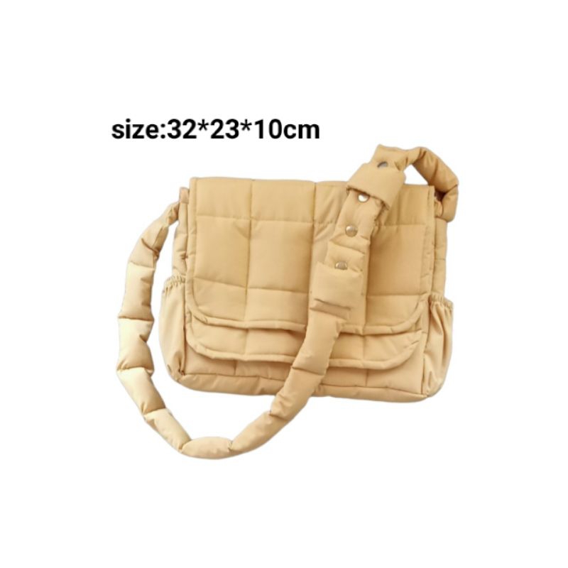 Túi đeo chéo SƯỜN HAI NẮP chần bông dainystore