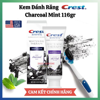 Kem đánh trắng răng Crest Charcoal Deep Clean 116g Chính Hãng Mỹ
