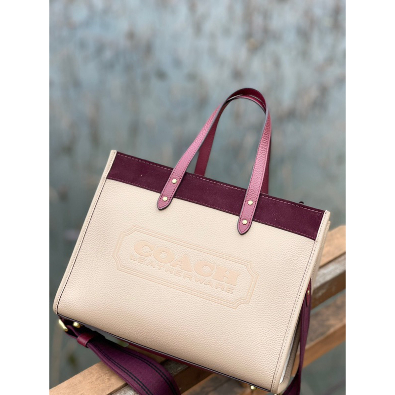 Túi Coach Field Tote da thật