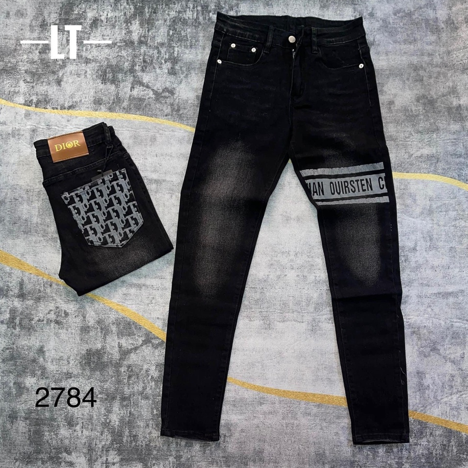 Quần jean nam co giãn chất vải bò skinny cao cấp phối chữ trước và sau túi cao cấp mẫu mới_AX STORE