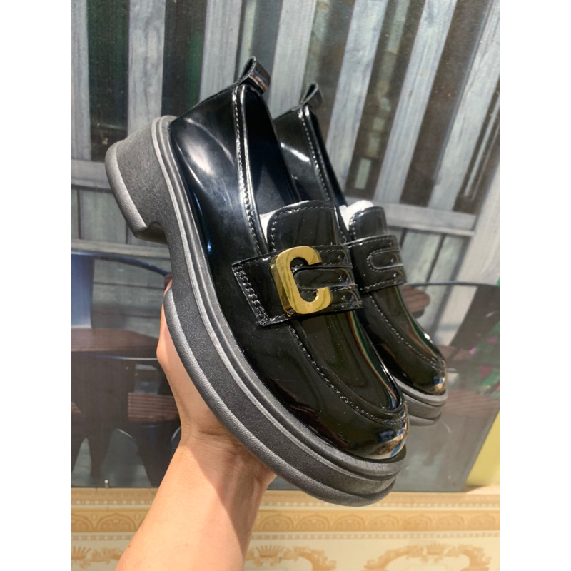 Giày búp bê xuka chữ C da mềm đế êm thời trang cao cấp Giày tiểu thư nữ có độn đế 4cm nhẹ nhàng đi hàng ngày