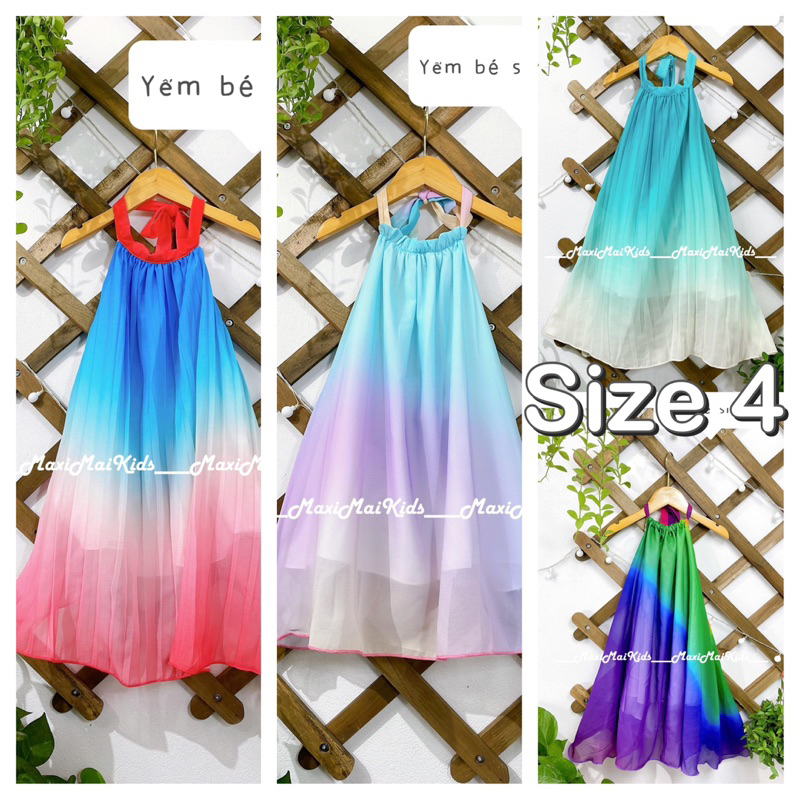 Yếm suông bé gái màu loang