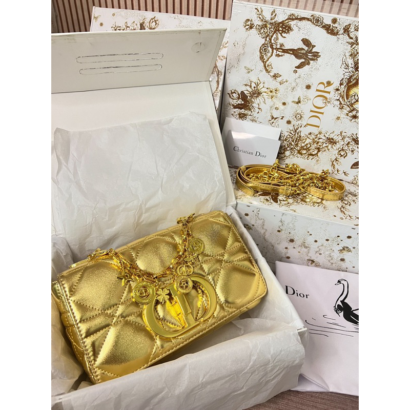 Túi Xách Dior Caro Bạc Vàng Size 20  -  By Anh Dinh Phuong