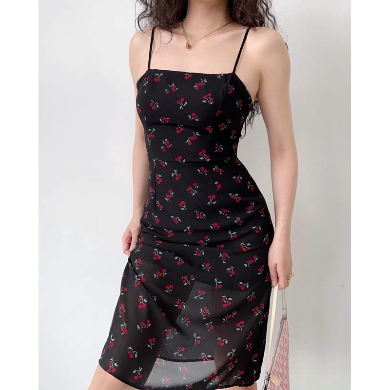 Order 15 ngày- Đầm hai dây cherry #345