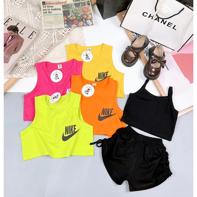 set bộ 3 chi tiết croptop cho bé gái