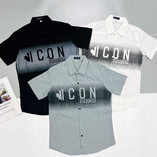 Áo sơ mi đũi ngắn tay áo sơ mi ICON phối loang cao cấp vải dày đẹp chất lượng