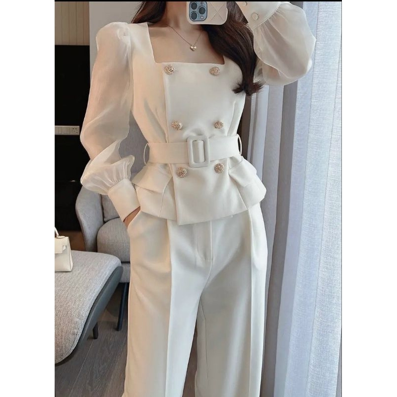 SÉT BỘ PHỐI NÚT TAY VOAN KÈM BELT CAO CẤP (HÀNG NHẬP)