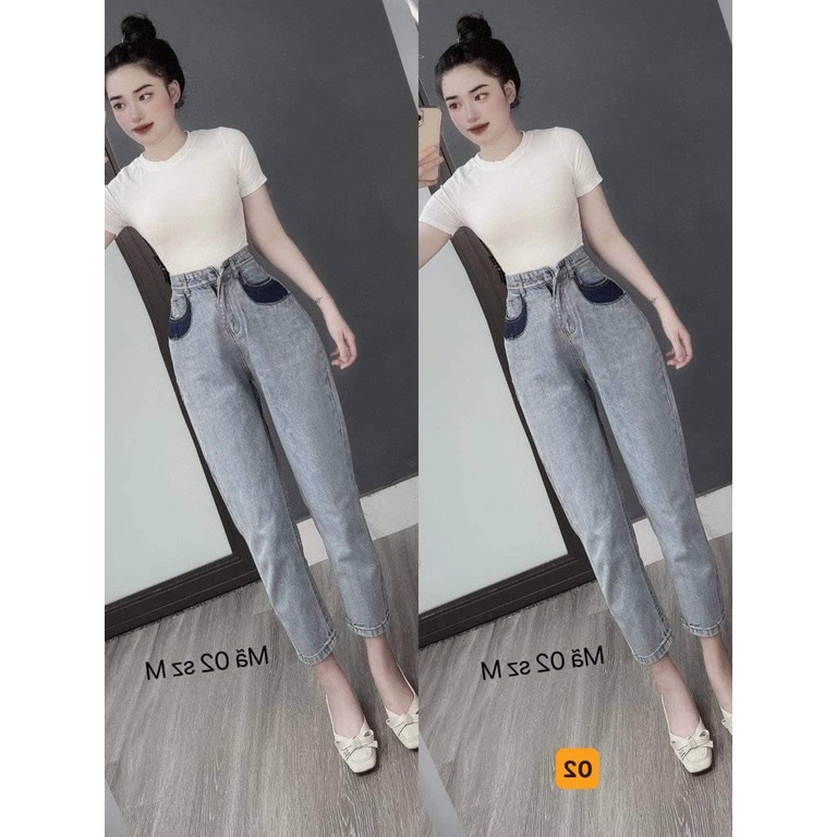 Quần baggy jean nữ lưng cao màu đen trơn phối túi kiểu, quần baggy bò nữ cao cấp thời trang A-T Fashion - MQ02